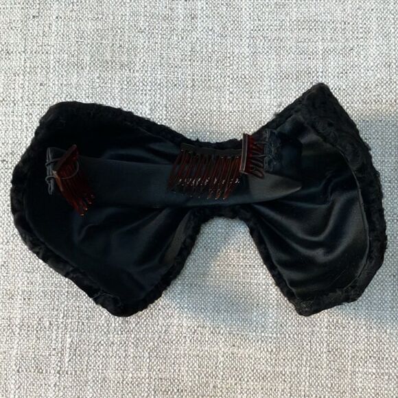 Black I. Magnin Bow Hat Hair Piece